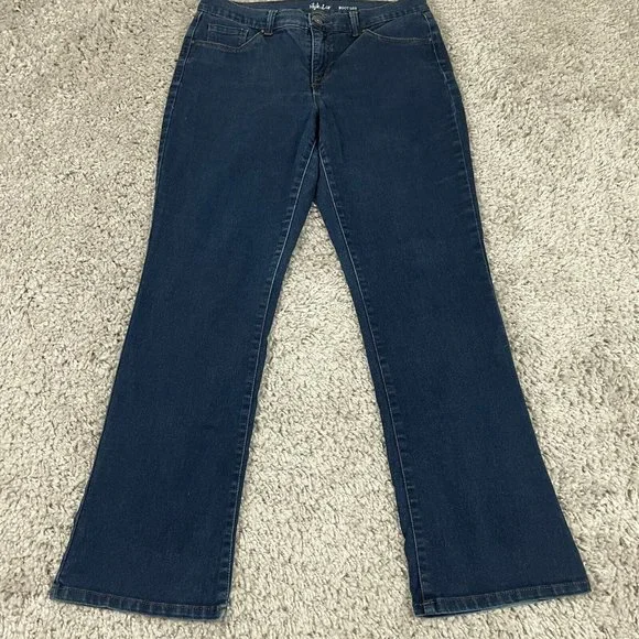 Style & Co Boot Leg Jeans Women's Size 10S (30x29) Mid-Rise Stretch Dark Denim - Picture 2 of 13